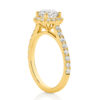 1.0 carat Halo Pear Cut with a Diamond band 18ct YG - Image 2