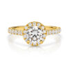 1.0 carat Halo Pear Cut with a Diamond band 18ct YG