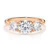 1.25ct Three Stone Ring with Pear shaped side Stones 18ct RG